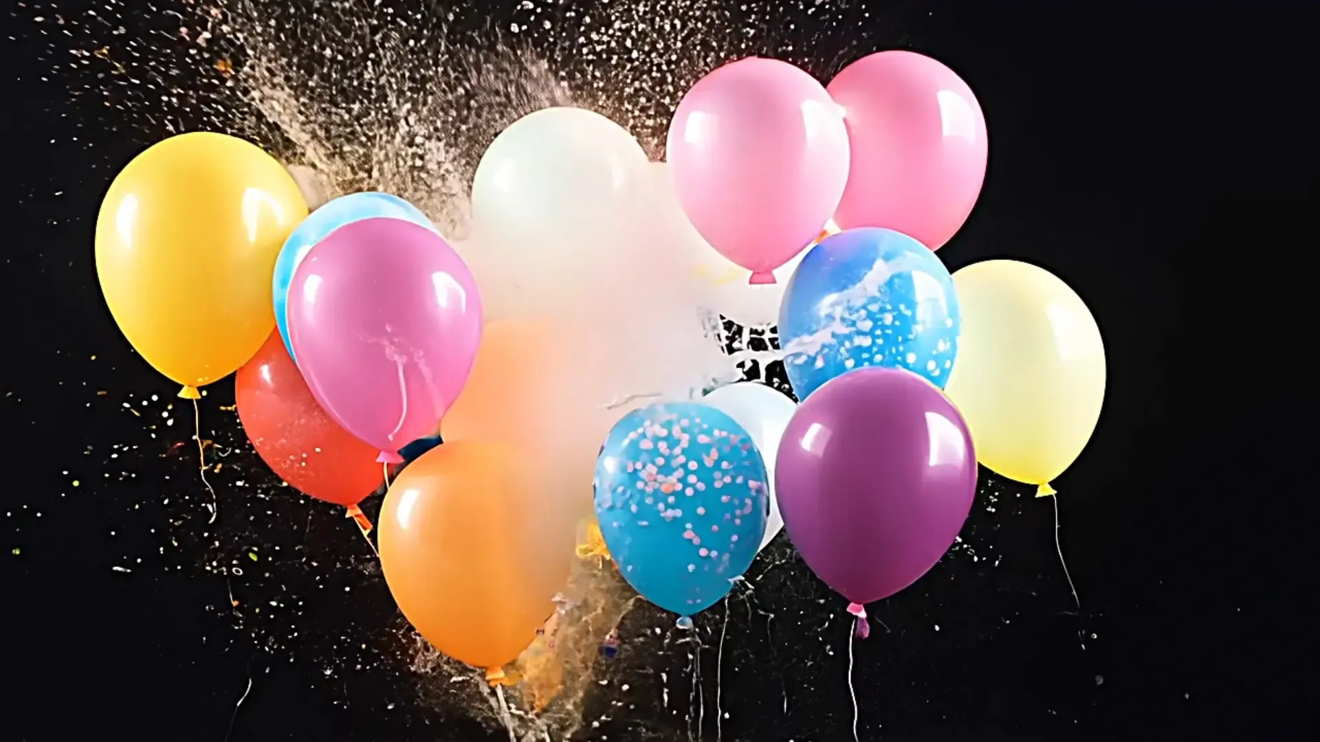 Joyful Balloon and Confetti Overlay for Birthday Invitation Videos